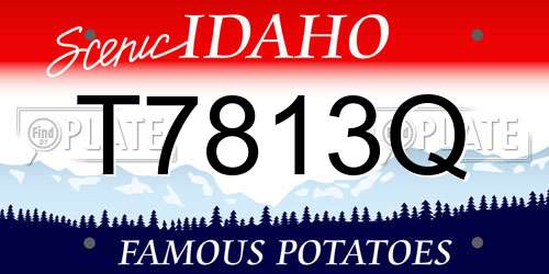 T7813Q Idaho License Plate