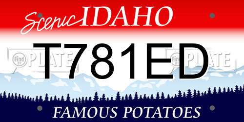 T781ED Idaho License Plate