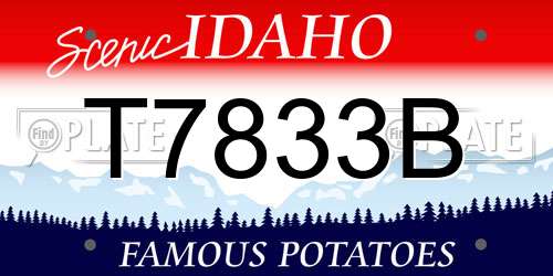 T7833B Idaho License Plate