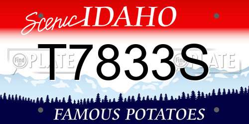 T7833S Idaho License Plate
