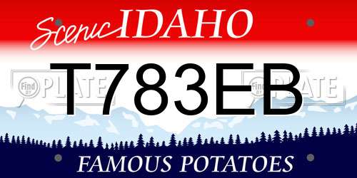T783EB Idaho License Plate