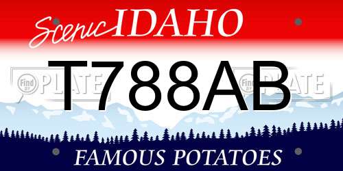 T788AB Idaho License Plate