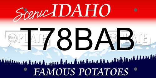 T78BAB Idaho License Plate