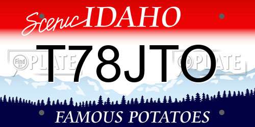T78JTO Idaho License Plate