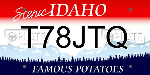 T78JTQ Idaho License Plate