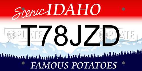 T78JZD Idaho License Plate