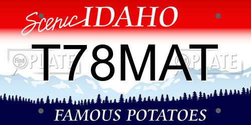 T78MAT Idaho License Plate