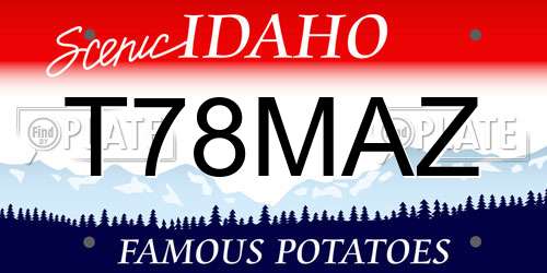 T78MAZ Idaho License Plate
