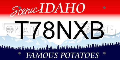 T78NXB Idaho License Plate
