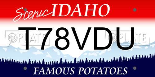 T78VDU Idaho License Plate