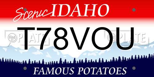 T78VOU Idaho License Plate