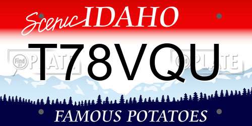 T78VQU Idaho License Plate