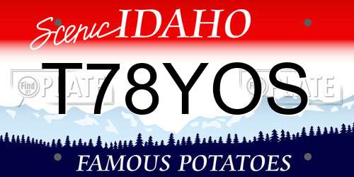 T78YOS Idaho License Plate