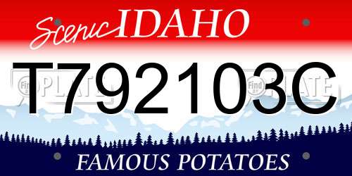 T792103C Idaho License Plate