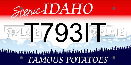T793IT Idaho License Plate