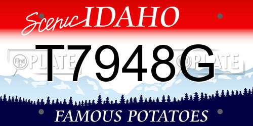 T7948G Idaho License Plate