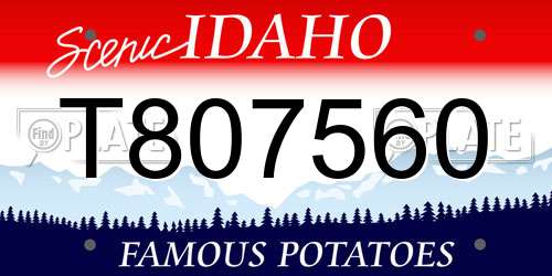 T807560 Idaho License Plate