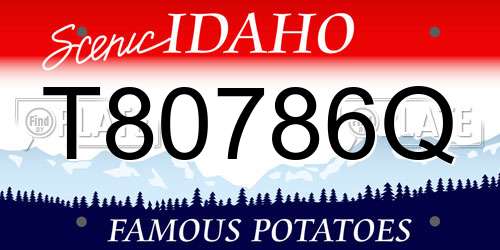 T80786Q Idaho License Plate