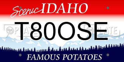 T80OSE Idaho License Plate