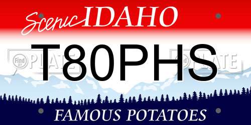 T80PHS Idaho License Plate