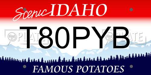 T80PYB Idaho License Plate