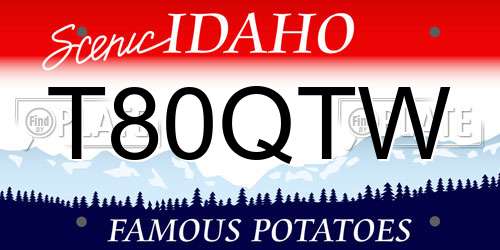 T80QTW Idaho License Plate