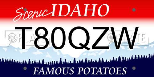 T80QZW Idaho License Plate