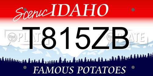 T815ZB Idaho License Plate