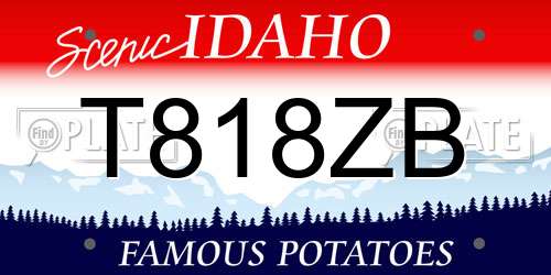 T818ZB Idaho License Plate
