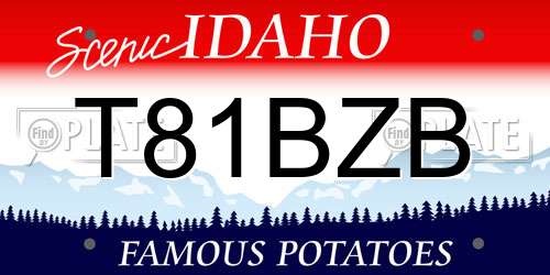 T81BZB Idaho License Plate