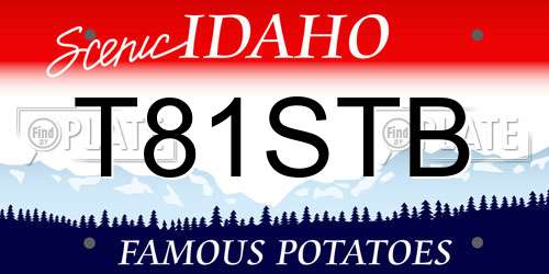T81STB Idaho License Plate
