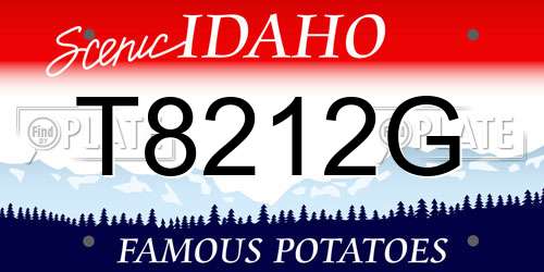 T8212G Idaho License Plate