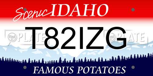 T82IZG Idaho License Plate