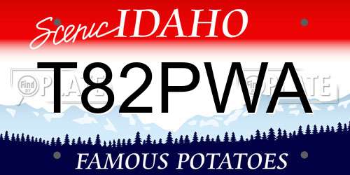 T82PWA Idaho License Plate