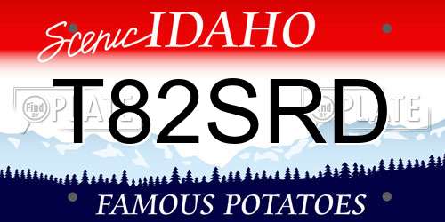 T82SRD Idaho License Plate