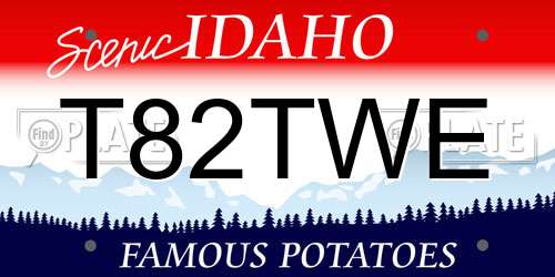 T82TWE Idaho License Plate