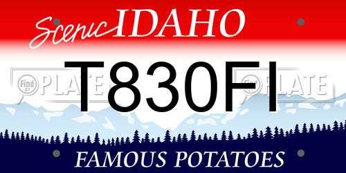 T830FI Idaho License Plate