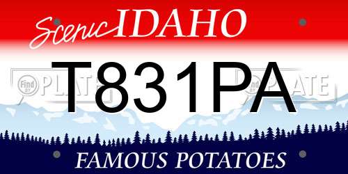 T831PA Idaho License Plate