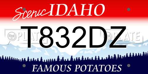 T832DZ Idaho License Plate