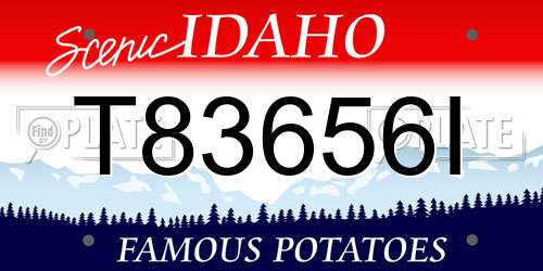 T83656I Idaho License Plate