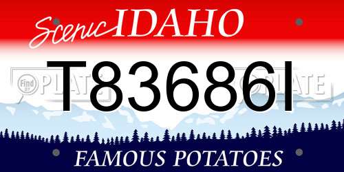 T83686I Idaho License Plate