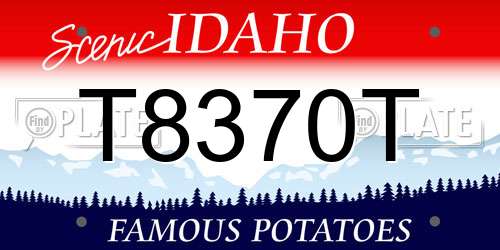 T8370T Idaho License Plate