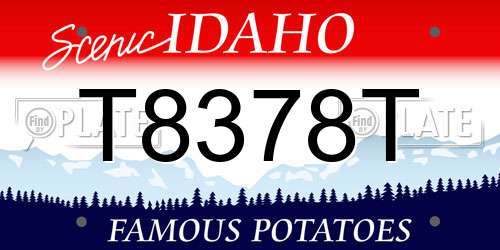T8378T Idaho License Plate
