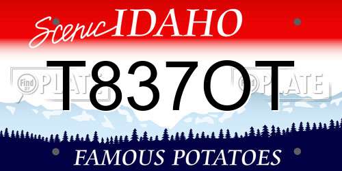 T837OT Idaho License Plate