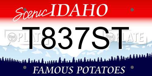 T837ST Idaho License Plate