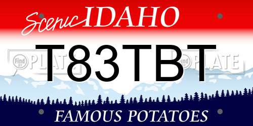 T83TBT Idaho License Plate