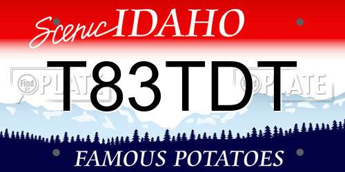 T83TDT Idaho License Plate