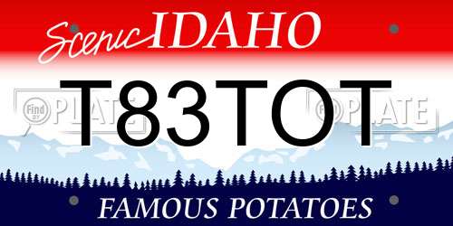 T83TOT Idaho License Plate