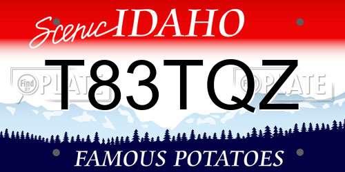 T83TQZ Idaho License Plate