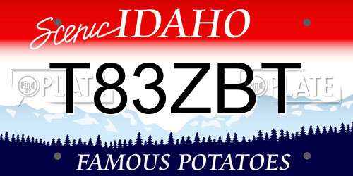 T83ZBT Idaho License Plate